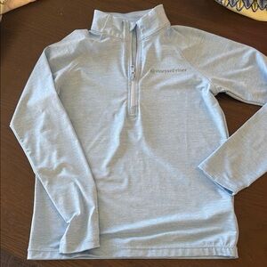 Vineyard Vines Light Blue Half-Zip Performance Top